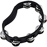 J09326000001000 - MEINL Handheld Guiro Tambourine with Double Row Steel Jingles Black