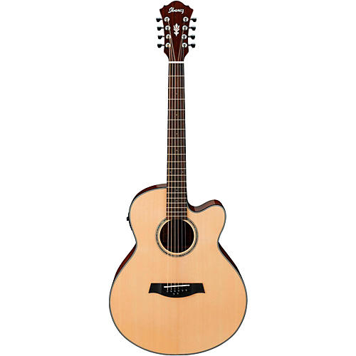 Ibanez AEL108MD-NT 8-String (Doubled Octave G&D) Acoustic-Electric Guitar