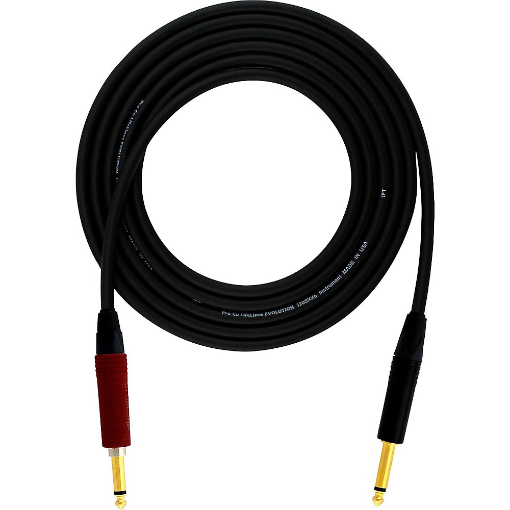 ProCo Evolution Studio/Stage Silent Straight - Straight Instrument Cable 50 ft Black