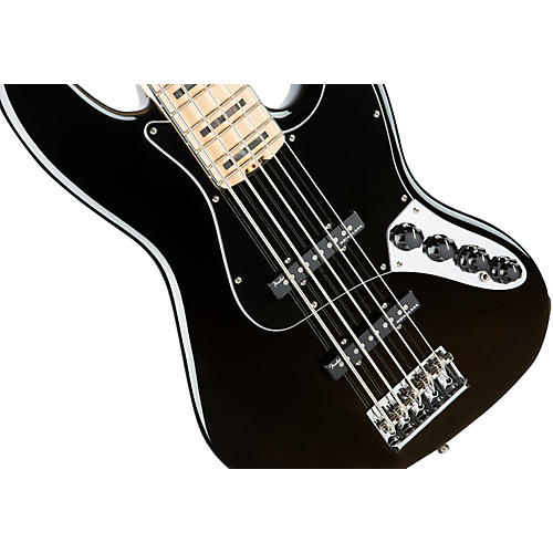 Fender American Elite Jazz Bass V Maple Fingerboard Black