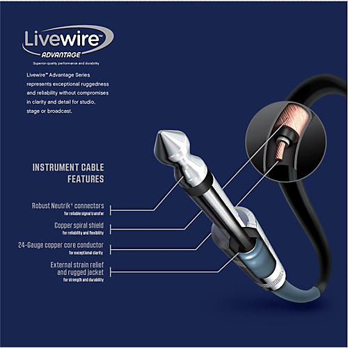 Livewire Advantage Instrument Cable Angled/Angled 3 ft
