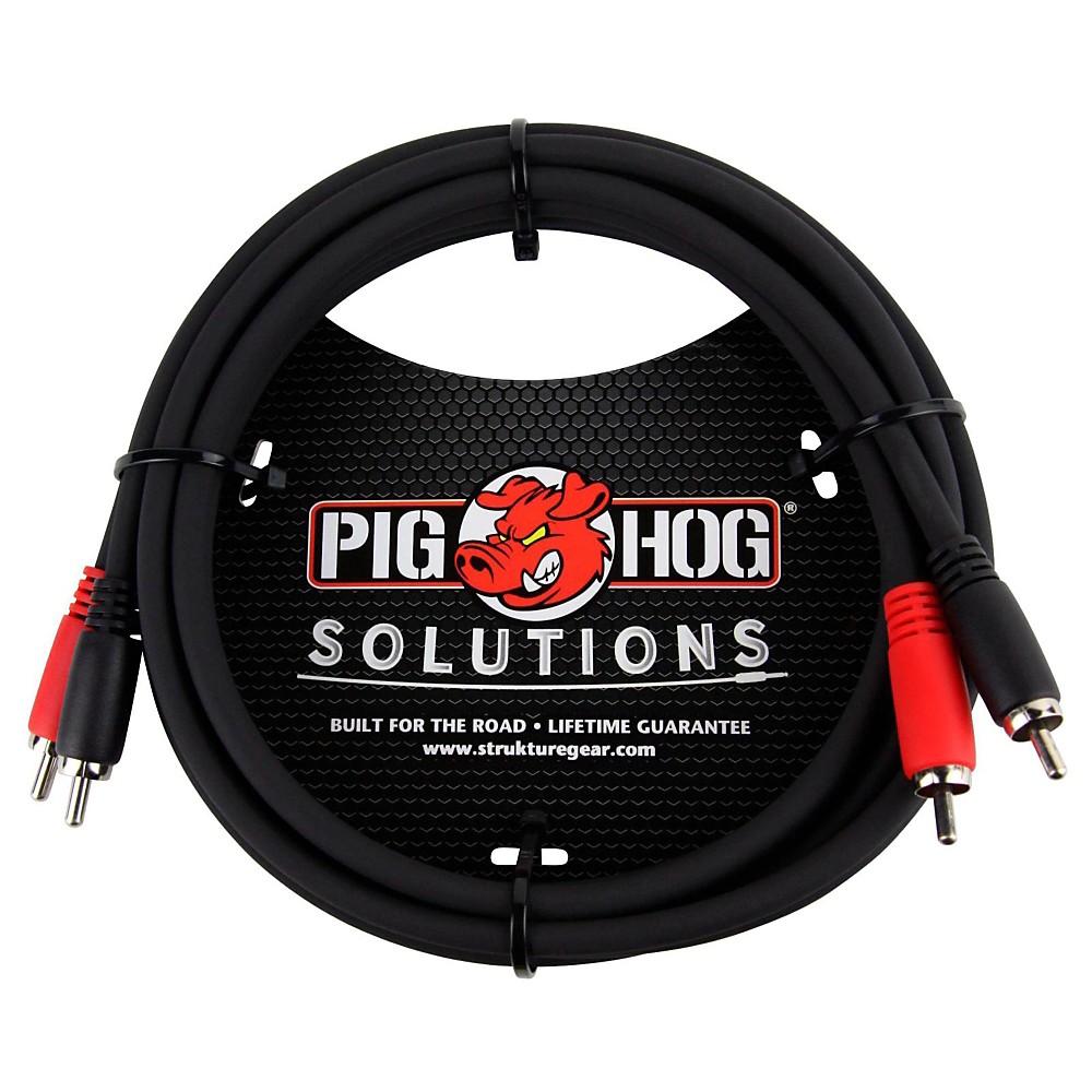 Pig Hog Solutions Dual Cable RCA to RCA (3 ft.) 6 ft Black