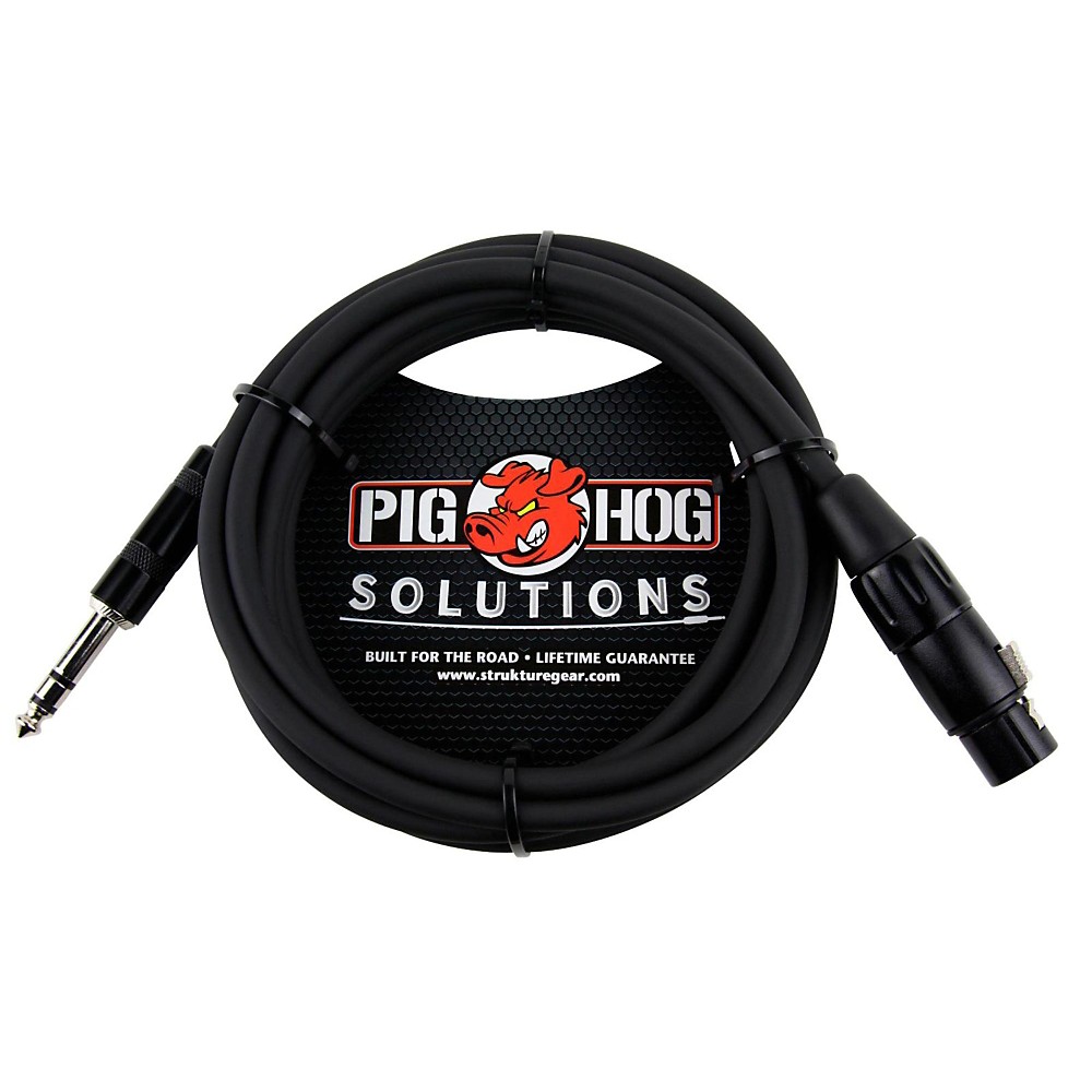 Pig Hog Solutions TRS(M) to XLR(F) Balanced Adapter Cable 10 ft Black