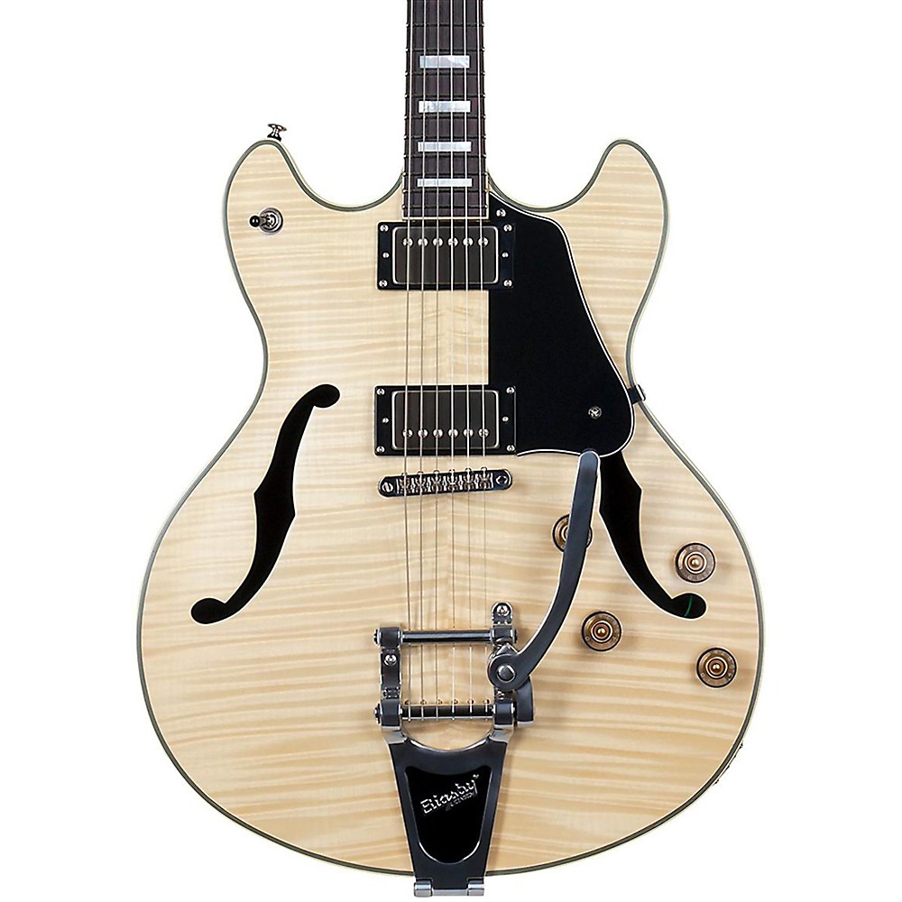 Schecter Guitar Research Corsair Custom Semi-Hollowbody Electric Guitar With Bigsby Natural Pearl