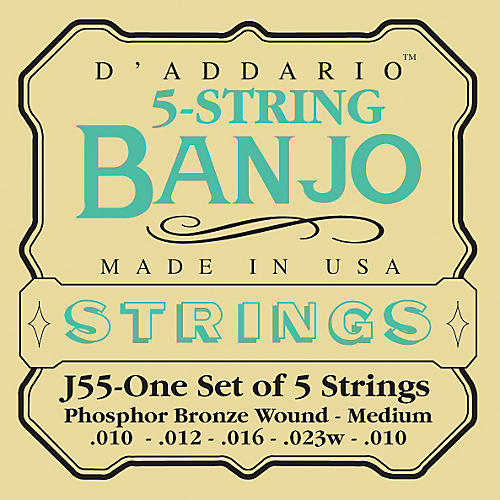 J55 Phosphor Bronze Medium Banjo Strings