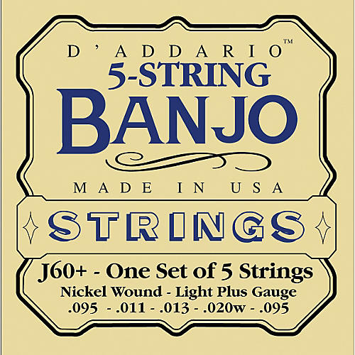 J60+ Nickel Light-Plus Banjo Strings