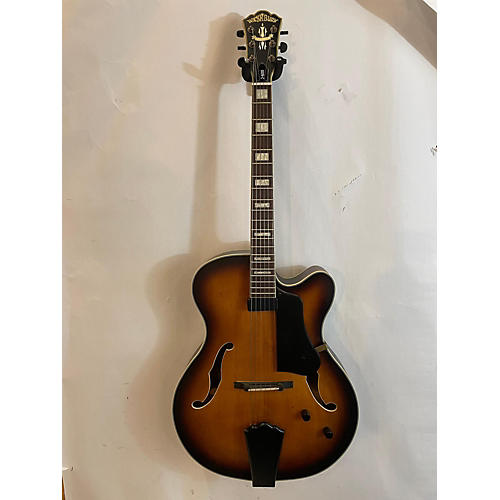 Washburn J600 Jazz Venetian Hollow Body Electric Guitar 2 Tone Sunburst