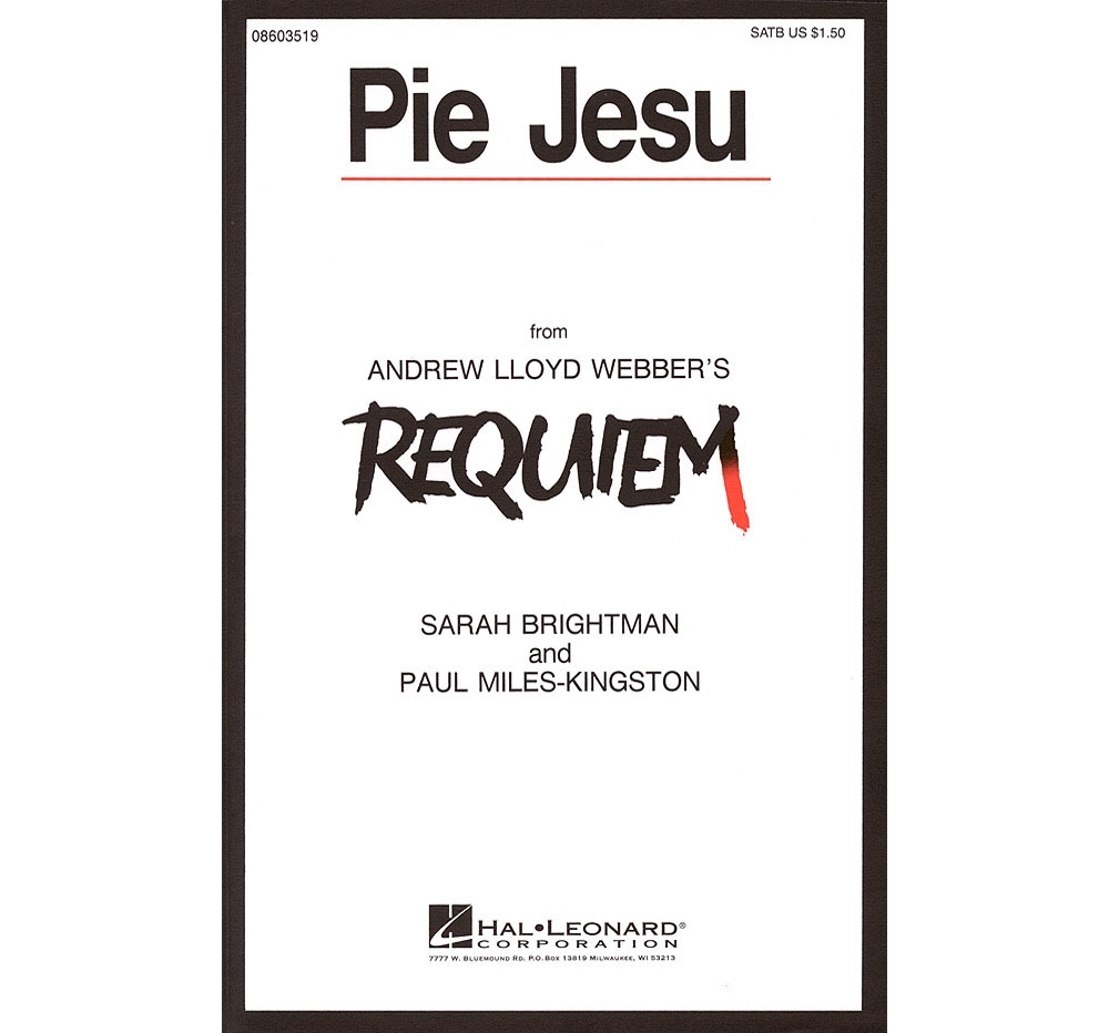Pie Jesu (from Requiem) SATB by Sarah Brightman composed by Andrew ...