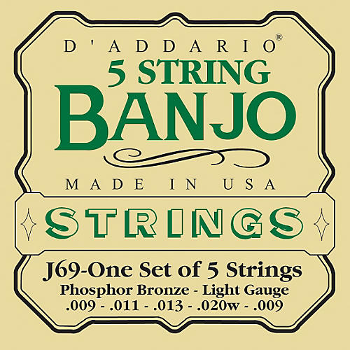 J69 5-String Banjo PB Light Loop Strings