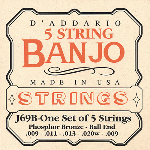 J69B 5-String Banjo PB Light Ball Strings