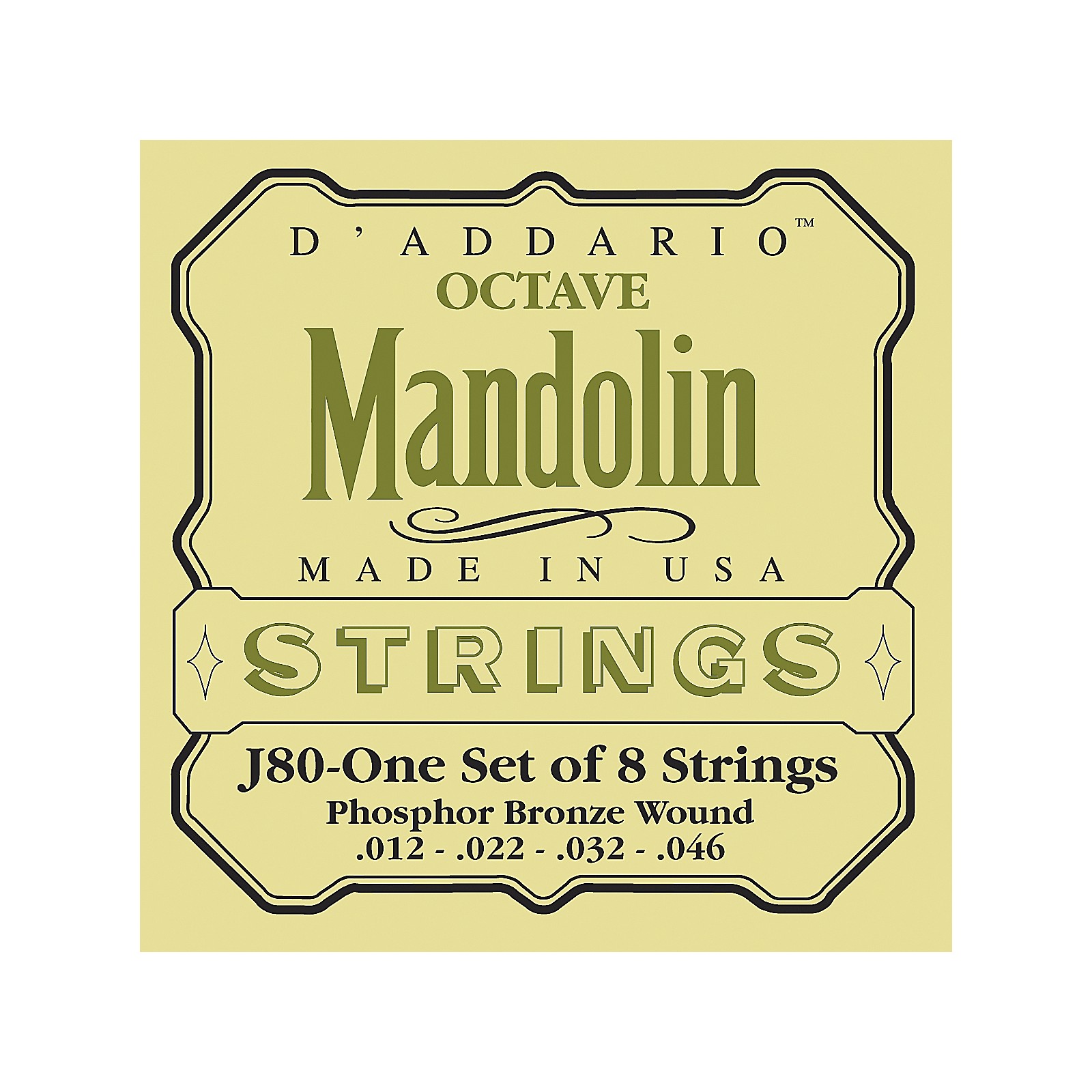 D'Addario J80 Phosphor Bronze Octave Mandolin Strings Musician's Friend