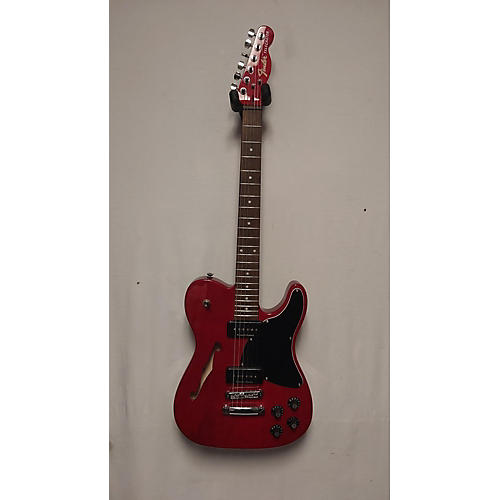 Fender JA90 Jim Adkins Thinline Telecaster Hollow Body Electric Guitar Trans Crimson Red