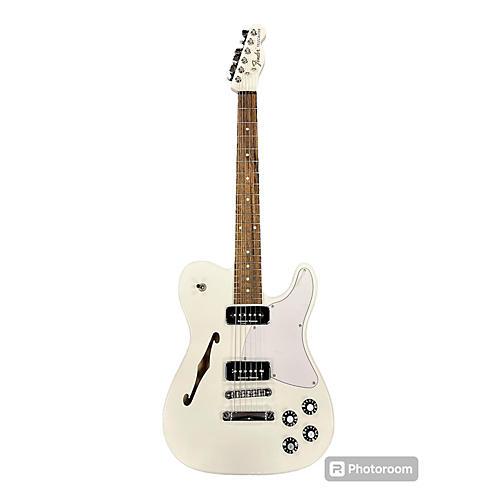 Fender JA90 Jim Adkins Thinline Telecaster Hollow Body Electric Guitar Antique White