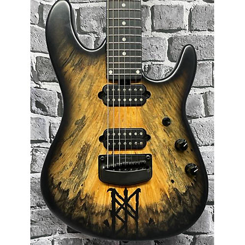 Ernie Ball Music Man JASON RICHARDSON 7-STRING CUTLASS Solid Body Electric Guitar BURL BURST