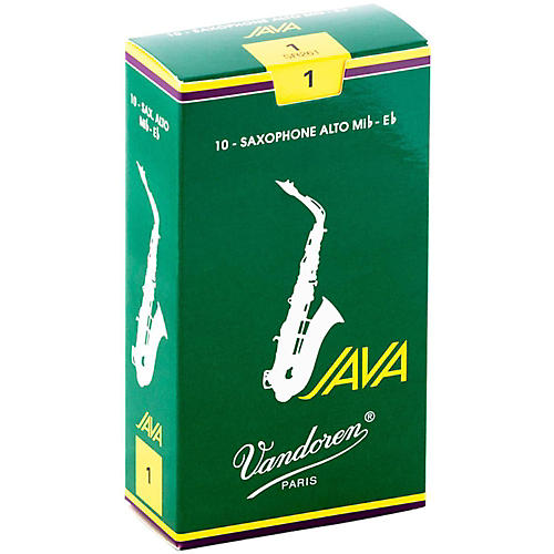 Vandoren JAVA Alto Saxophone Reeds Strength - 1, Box of 10