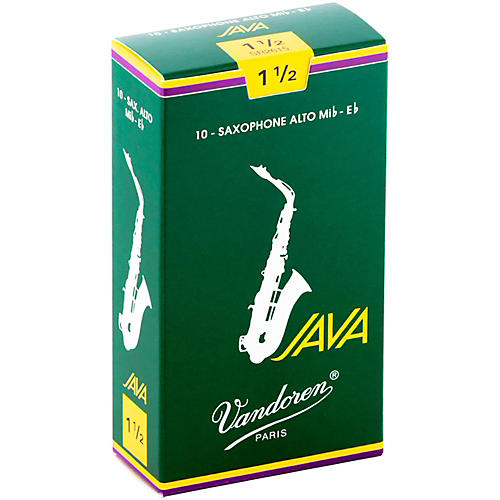 Vandoren JAVA Alto Saxophone Reeds Strength - 1.5, Box of 10