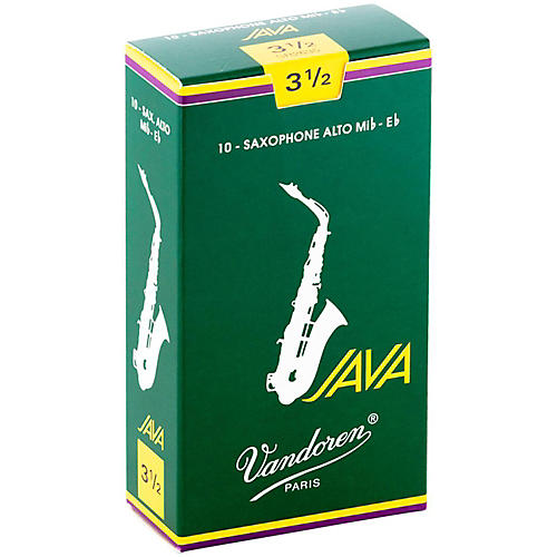 Vandoren JAVA Alto Saxophone Reeds Strength - 3.5, Box of 10