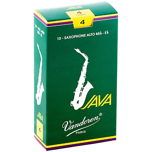 Vandoren JAVA Alto Saxophone Reeds Strength - 4, Box of 10