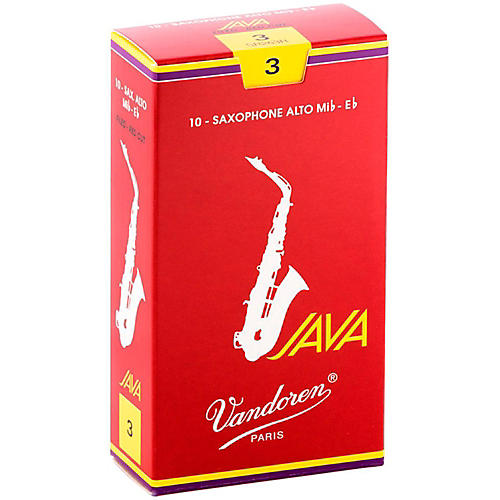 Vandoren JAVA Red Alto Saxophone Reeds Strength 3, Box of 10