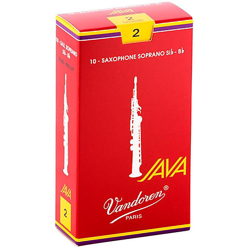 Vandoren JAVA Red Soprano Saxophone Reeds Strength 2, Box of 10