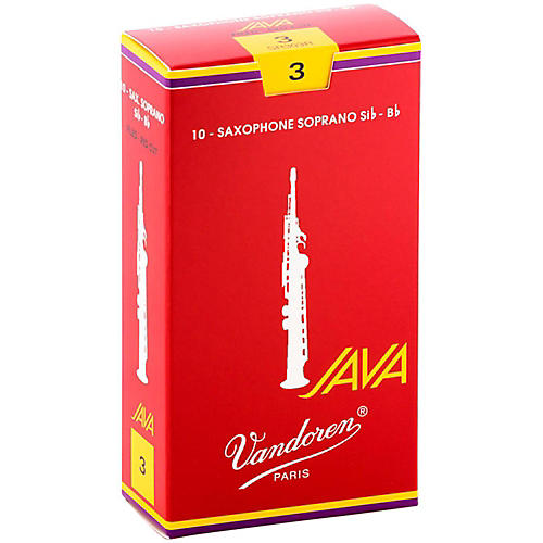 Vandoren JAVA Red Soprano Saxophone Reeds Strength 3, Box of 10