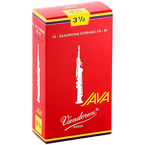 Vandoren JAVA Red Soprano Saxophone Reeds Strength 3.5, Box of 10