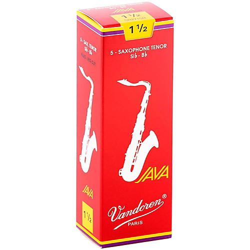 Vandoren JAVA Red Tenor Saxophone Reeds Strength 1.5, Box of 5