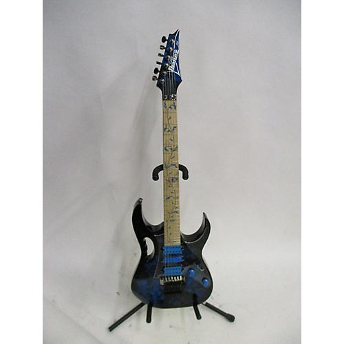 Ibanez JEM77P Steve Vai Signature Solid Body Electric Guitar black and blue floral