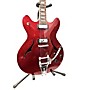 Used Peavey JF2 EX Hollow Body Electric Guitar RED SPARKLE