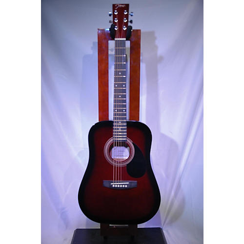 Johnson JG 610 R 3 4 Acoustic Guitar Red to Black Fade