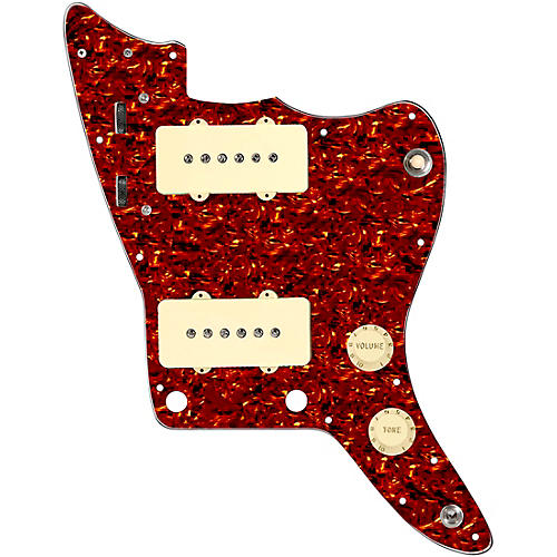 920d Custom JM Grit Loaded Pickguard for Jazzmaster With Aged White Pickups and Knobs and JMH-V Wiring Harness Tortoise