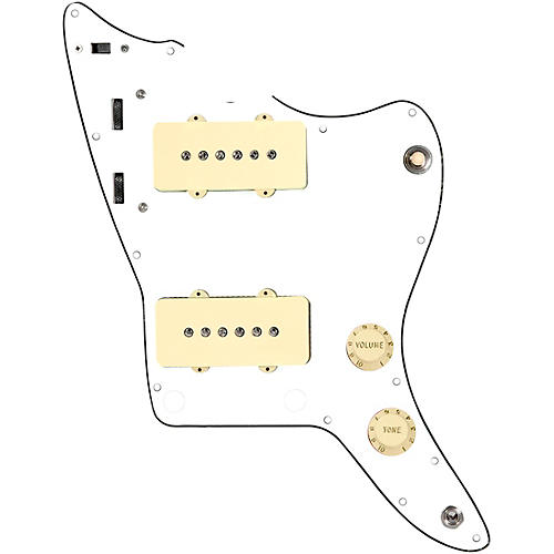 920d Custom JM Grit Loaded Pickguard for Jazzmaster With Aged White Pickups and Knobs and JMH-V Wiring Harness White