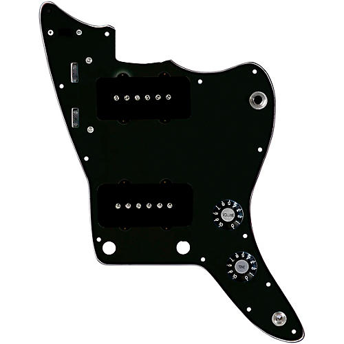 920d Custom JM Grit Loaded Pickguard for Jazzmaster With Black Pickups and Knobs and JMH-V Wiring Harness Black