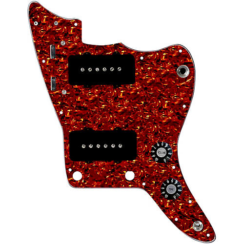 920d Custom JM Grit Loaded Pickguard for Jazzmaster With Black Pickups and Knobs and JMH-V Wiring Harness Tortoise