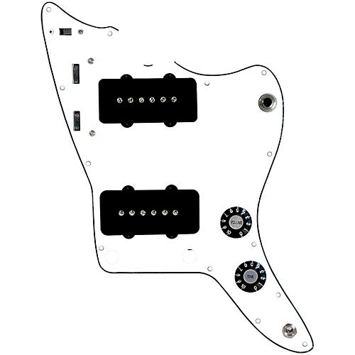 920d Custom JM Grit Loaded Pickguard for Jazzmaster With Black Pickups and Knobs and JMH-V Wiring Harness White