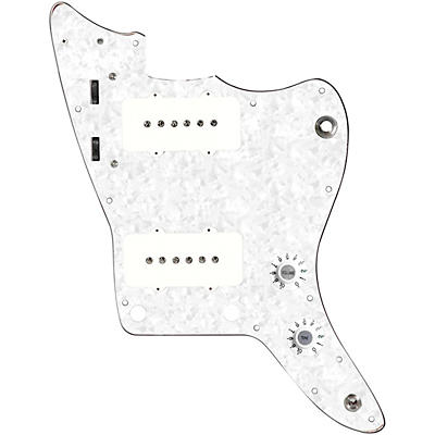 920d Custom JM Grit Loaded Pickguard for Jazzmaster With White Pickups and Knobs and JMH-V Wiring Harness