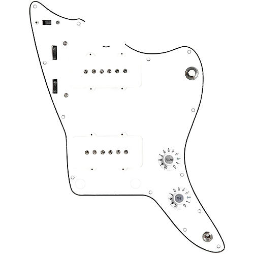 920d Custom JM Grit Loaded Pickguard for Jazzmaster With White Pickups and Knobs and JMH-V Wiring Harness White