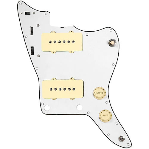 920d Custom JM Vintage Loaded Pickguard for Jazzmaster With Aged White Pickups and Knobs and JMH-V Wiring Harness Parchment