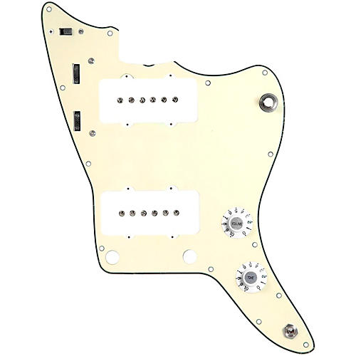 920d Custom JM Vintage Loaded Pickguard for Jazzmaster With White Pickups and Knobs and JMH-V Wiring Harness Cream