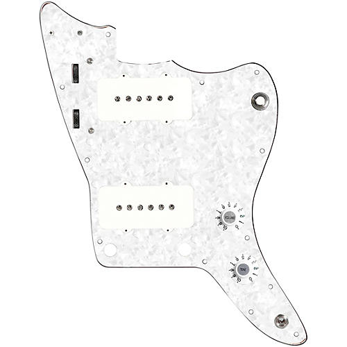 920d Custom JM Vintage Loaded Pickguard for Jazzmaster With White Pickups and Knobs and JMH-V Wiring Harness White Pearl