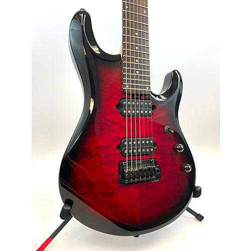 Ernie Ball Music Man JP170D Solid Body Electric Guitar ruby red burst