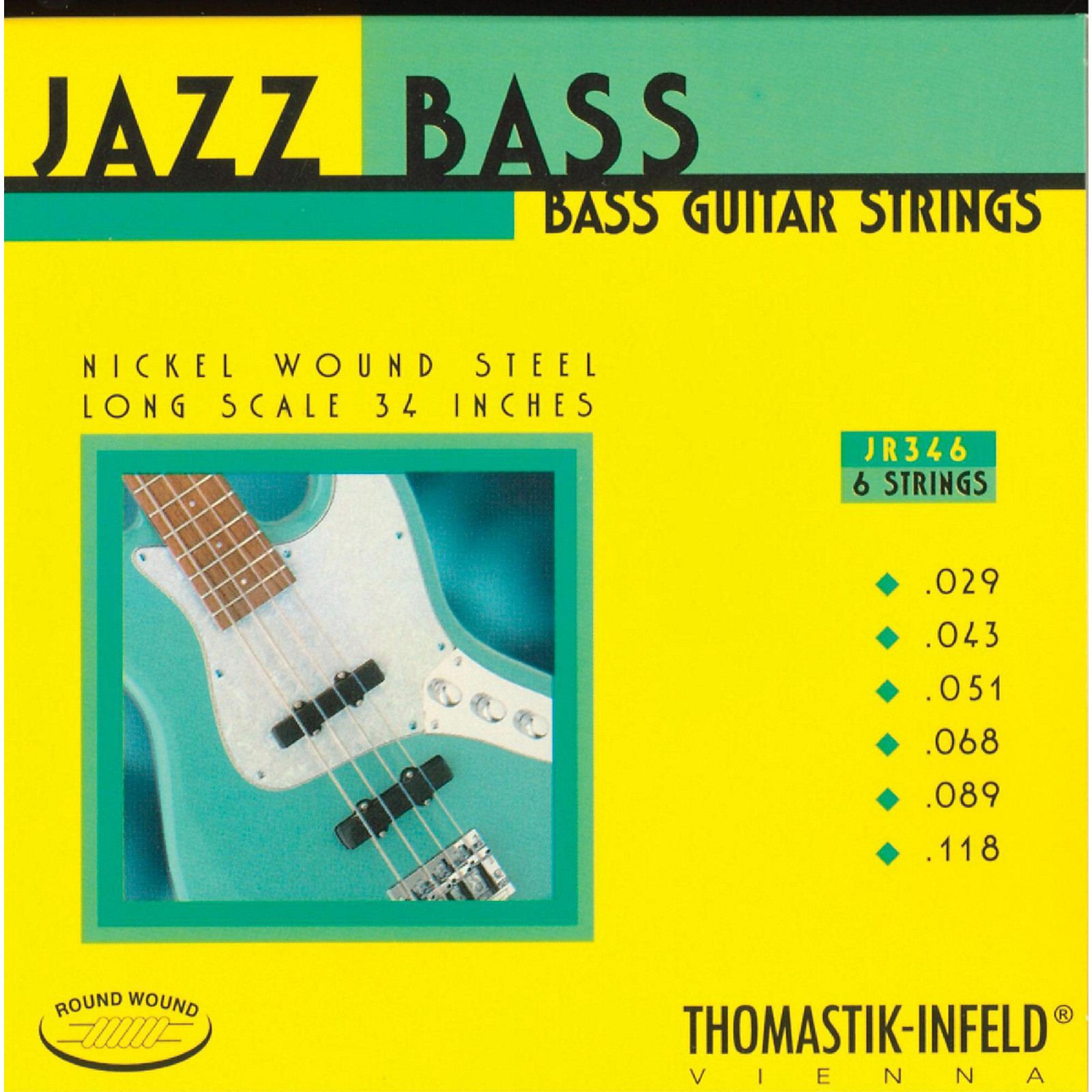 Thomastik JR346 Roundwound Scale 6-String Jazz Bass Strings | Musician ...
