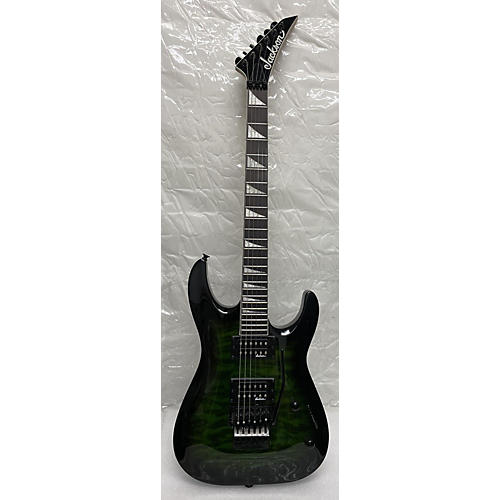 Jackson JS32Q DKA Arch Top Dinky Solid Body Electric Guitar Transparent Green Burst