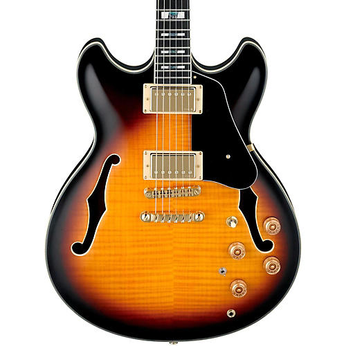 Ibanez JSM10 John Scofield Signature Semi-Hollowbody Electric Guitar Vintage Yellow Sunburst