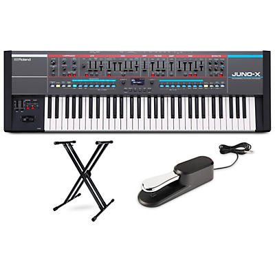 Roland JUNO-X With Proline Sustain Pedal and X-Stand