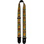 Perri's Jacquard Guitar Strap Yellow and Green Flower 2 in.