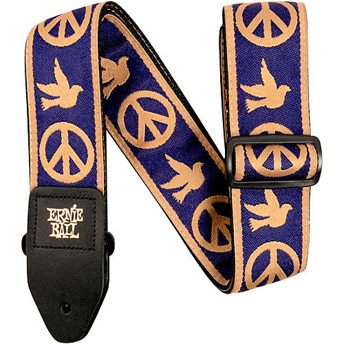 Ernie Ball Jacquard Polypro Guitar Strap Peace Love Dove Beige/Navy Blue