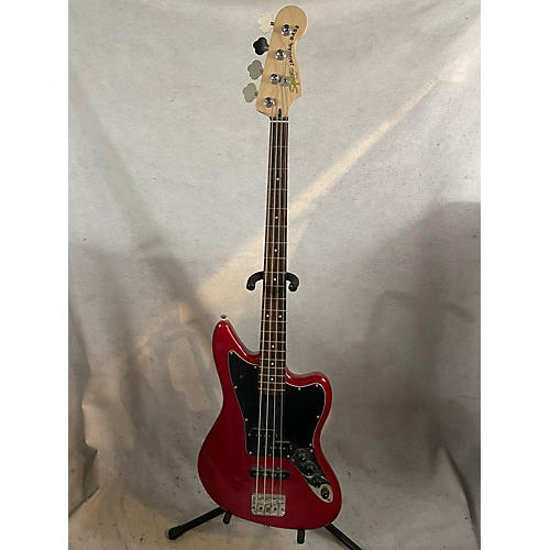 Squier Jaguar Electric Bass Guitar Trans Red