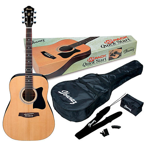 Ibanez JamPack IJV50 Quickstart Dreadnought Acoustic Guitar Pack Natural