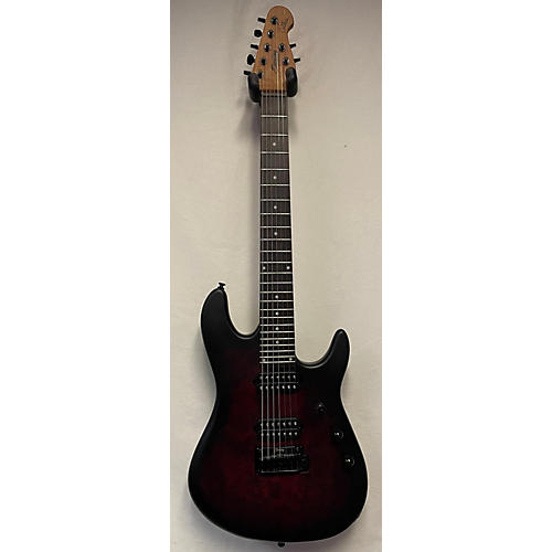 Sterling by Music Man Jason Richardson Cutless 7 String Solid Body Electric Guitar Dark Scarlet